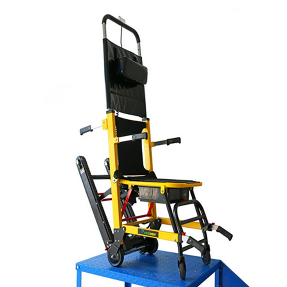 Rechargeable stair climbing folding wheelchair