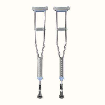 High quality grey underarm crutches with spring (2)