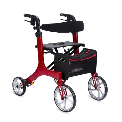 Red frame drop shipping walker rollator (2)